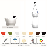 Tuka 25 Two Tier Hanging Plastic Pot (Withou Self-Watering Kit)