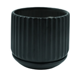 Designer Ceramic Pot (Black, Matt Finish,Medium) for Home & Indoor Plant Decor