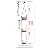 Tuka 20 Three Tier Self Watering Hanging Plastic Pot