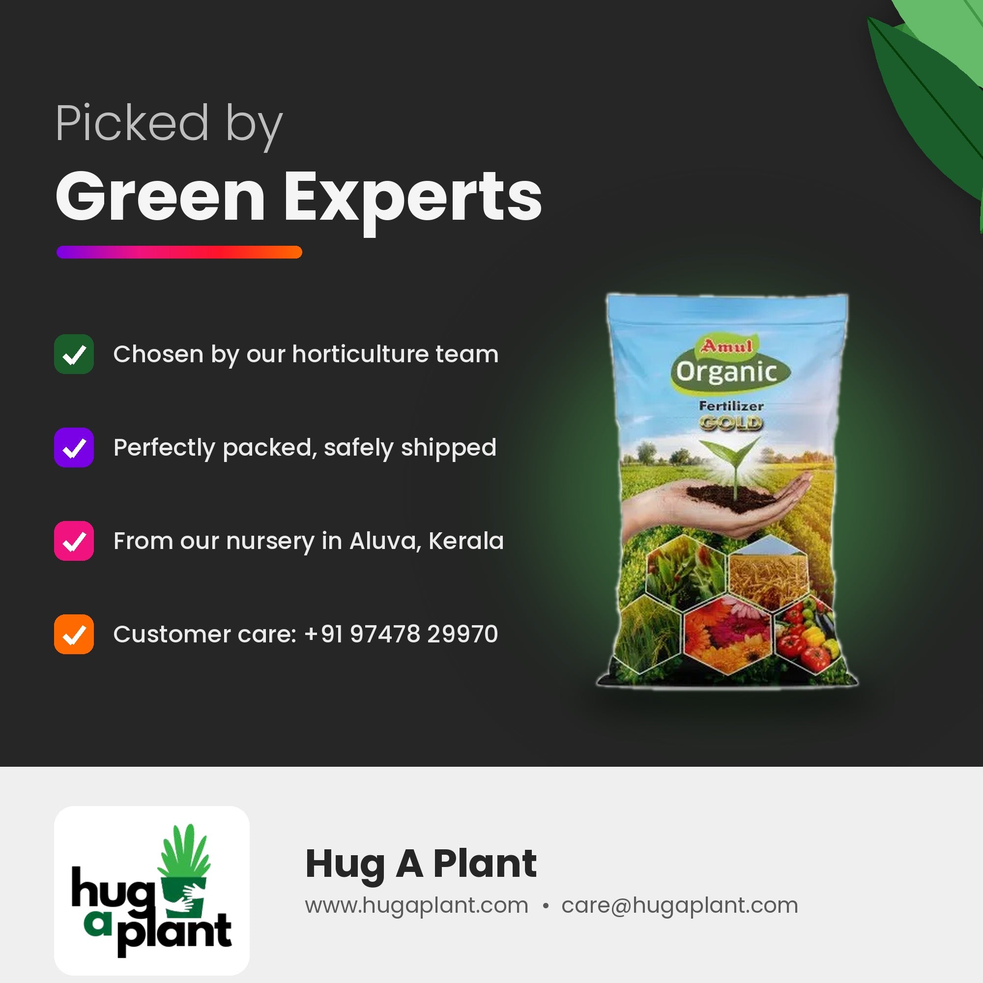 Picked by green experts at Hug A Plant