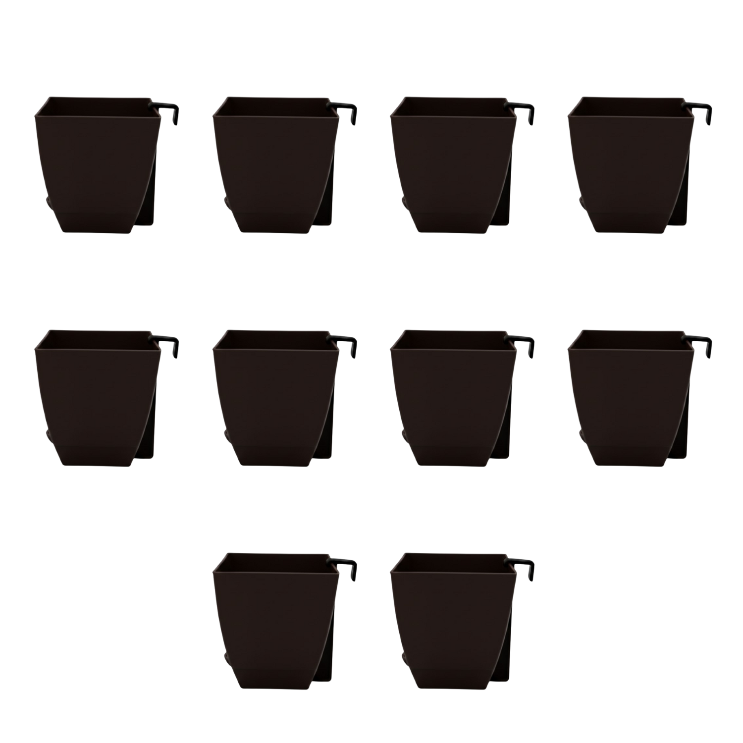 Chatura 8cm Self Watering Square Pot with Rail Hook for Home & Garden Decor (8CM|3.4INCH)