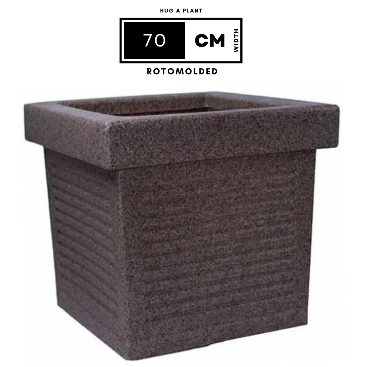 Cubo Rotomolded Square Plastic Pot For Home & Garden (Sand Stone Finish, Pack Of 1)