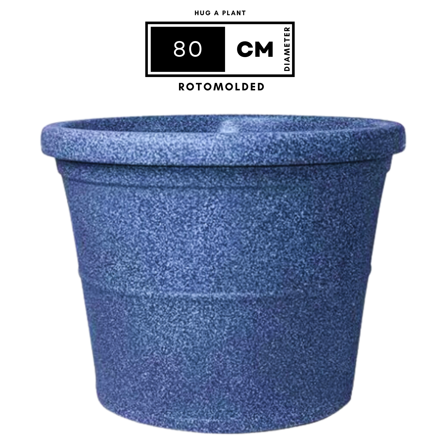 Duro Rotomolded Round Plastic Pot For Home & Garden (Midnight Stone Finish, Pack Of 1)