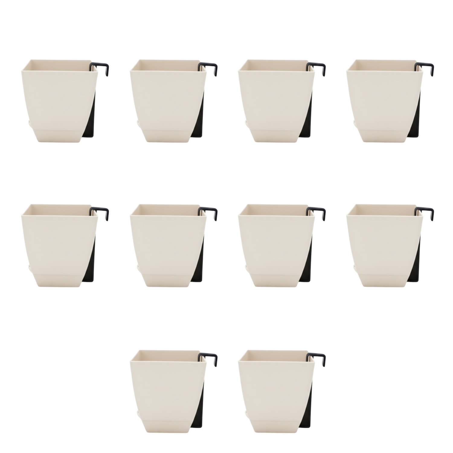 Chatura 8cm Self Watering Square Pot with Rail Hook for Home & Garden Decor (8CM|3.4INCH)