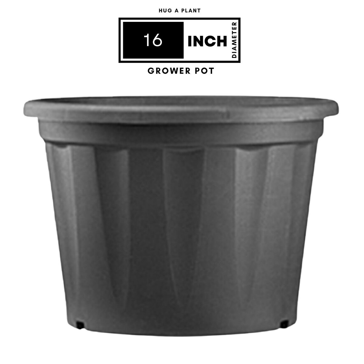 16 inch wide plant pot 16 Inch Grower Plastic Pot Black – Hug A Plant
