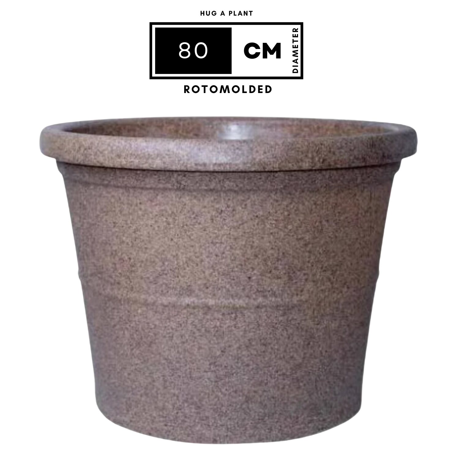 Duro Rotomolded Round Plastic Pot For Home & Garden (Sand Stone Finish, Pack Of 1)