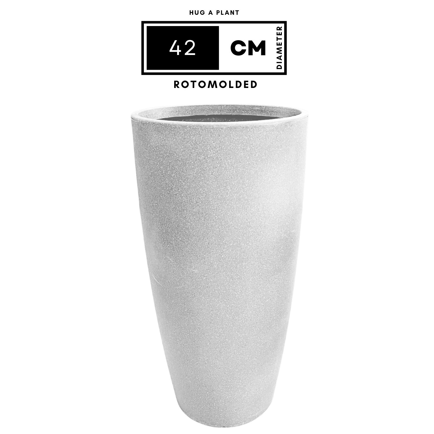 Hug A Plant | Venice Planter Rotomolded Round Plastic Pot Without Inner for Home & Garden (Pack of 1, White Stone Finish)