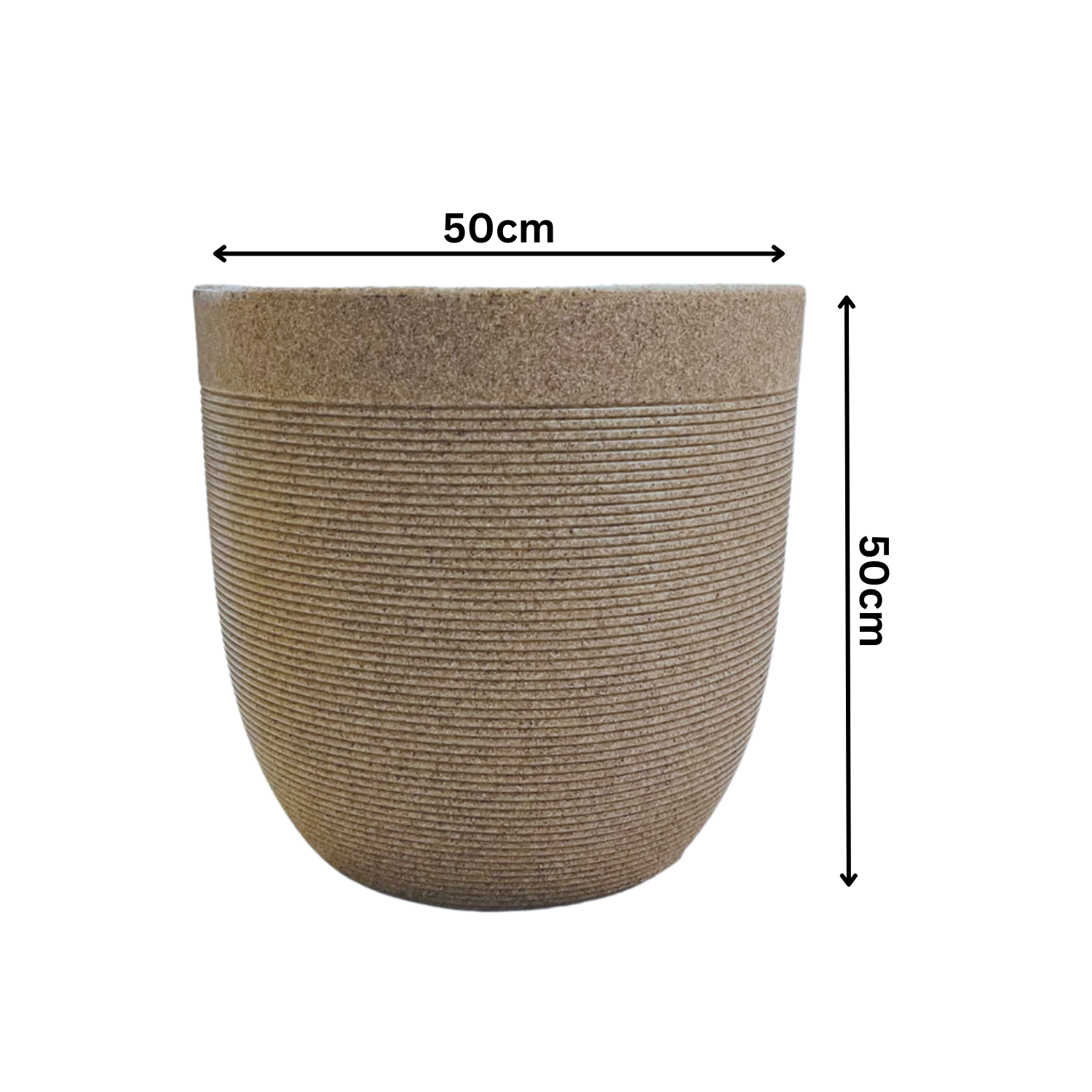 Hug A Plant | Milano Round Rotomolded Plastic Pot With Inner for Home & Garden ( Pack of 1, Sand Stone Finish)