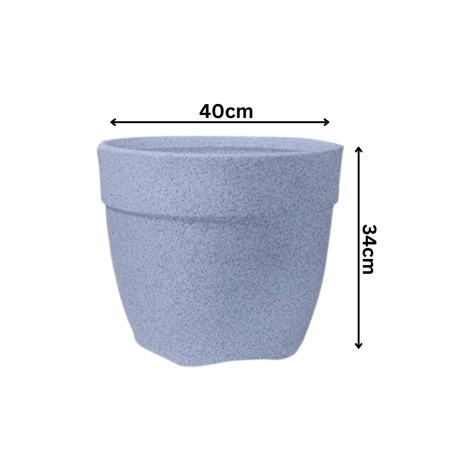 Hug A Plant | Barca Round Rotomolded Plastic Pot for Home & Garden (White Stone Finish, Pack of 1)