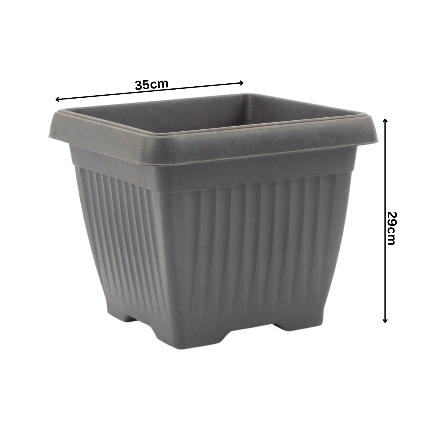Hug A Plant | Bello Square 35CM Plastic Pot for Home & Garden (Pack of 1)