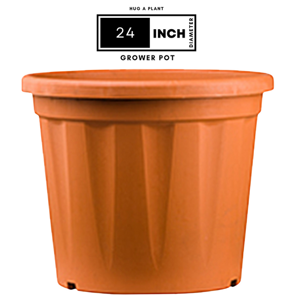 24 Inch Grower Plastic Pot Terracotta – Hug A Plant