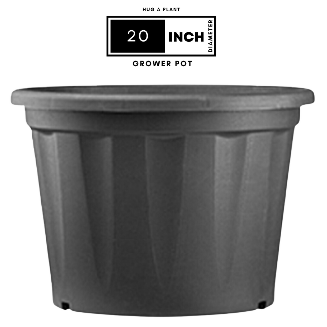 20 Inch Grower Plastic Pot Black – Hug A Plant
