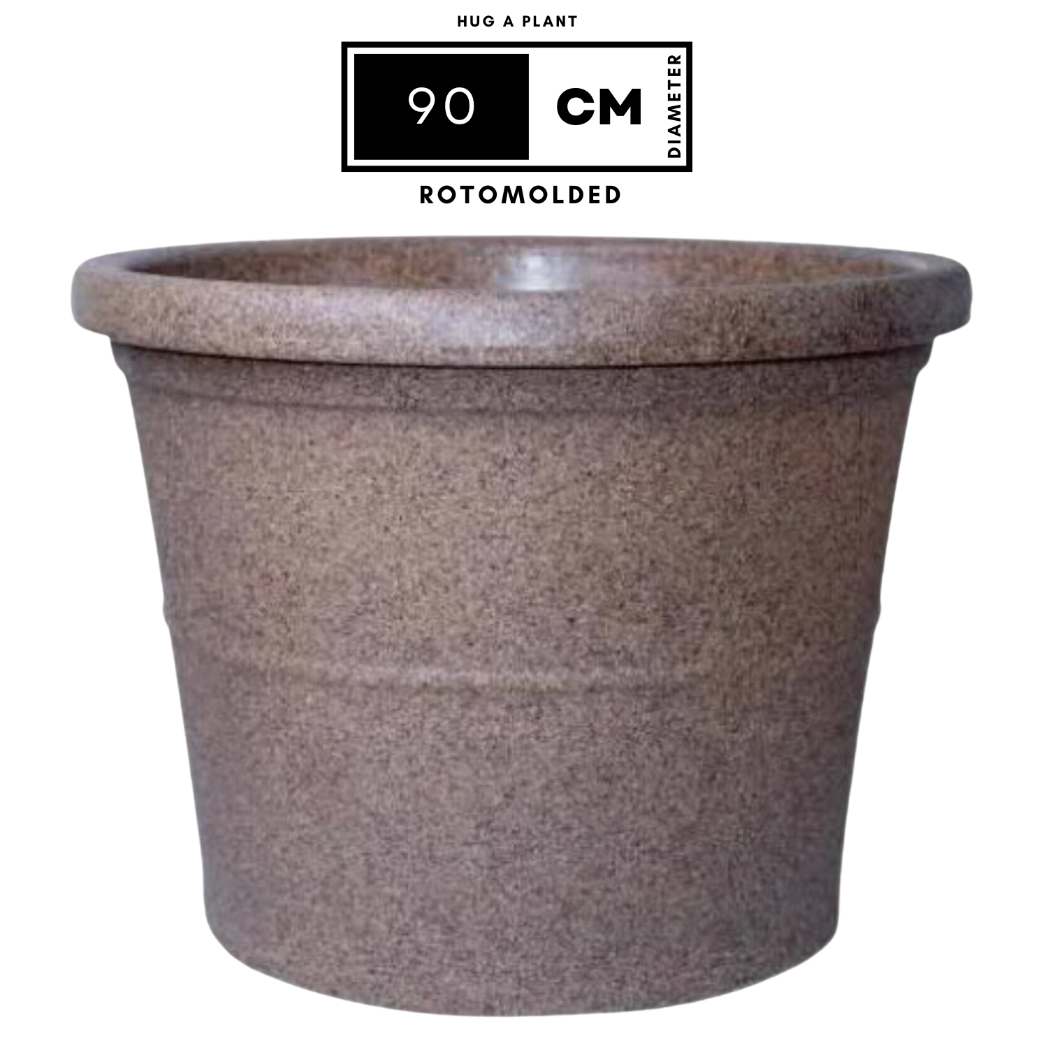 Duro Rotomolded Round Plastic Pot For Home & Garden (Sand Stone Finish, Pack Of 1)