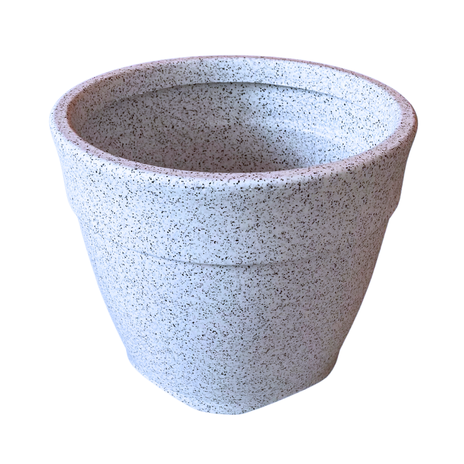 Hug A Plant | Barca Round Rotomolded Plastic Pot for Home & Garden (White Stone Finish, Pack of 1)