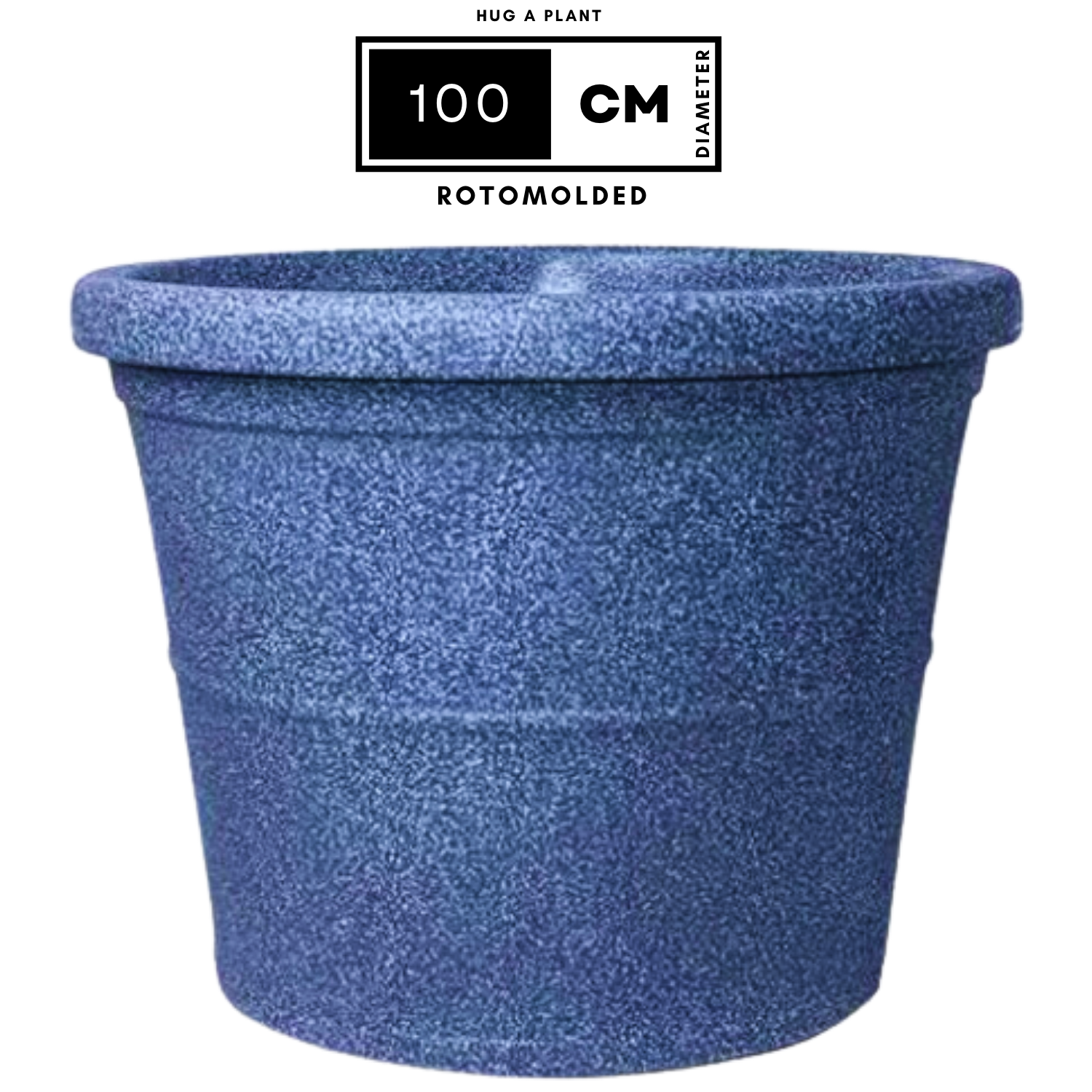 Duro Rotomolded Round Plastic Pot For Home & Garden (Midnight Stone Finish, Pack Of 1)