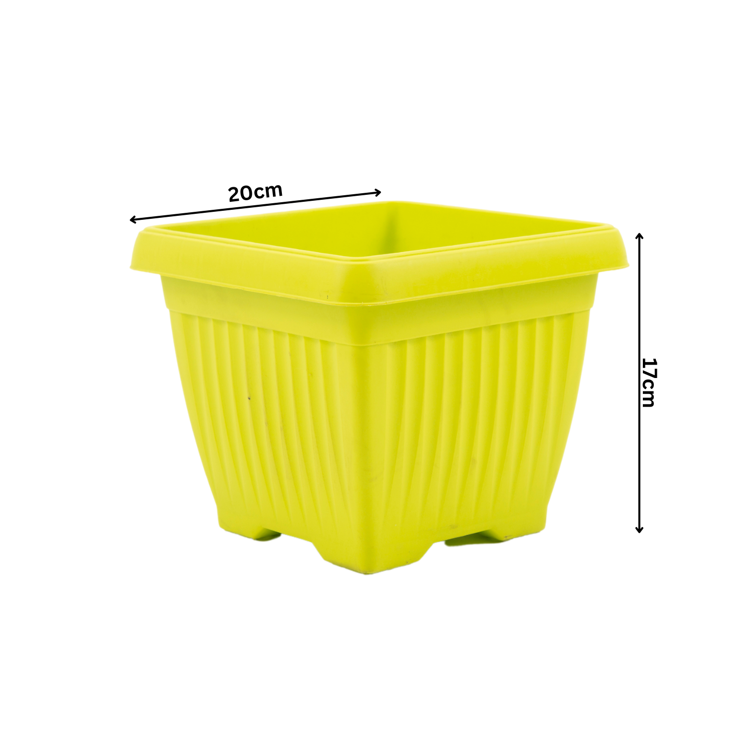 Hug A Plant |Bello Square 20CM Plastic Pot for Home & Garden (Pack of 1)