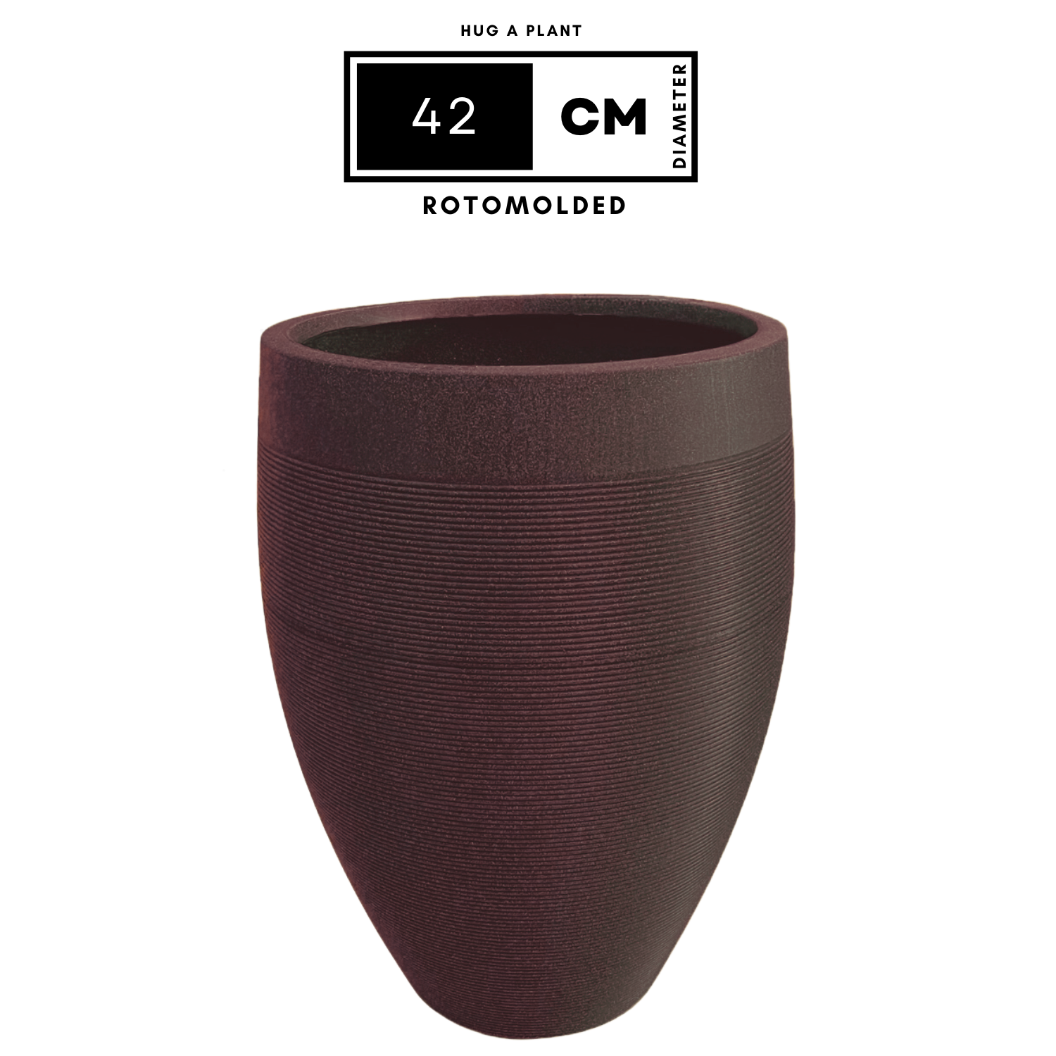 Hug A Plant | Milano High Rotomolded Round Plastic Pot Without Inner for Home & Garden (Pack of 1)