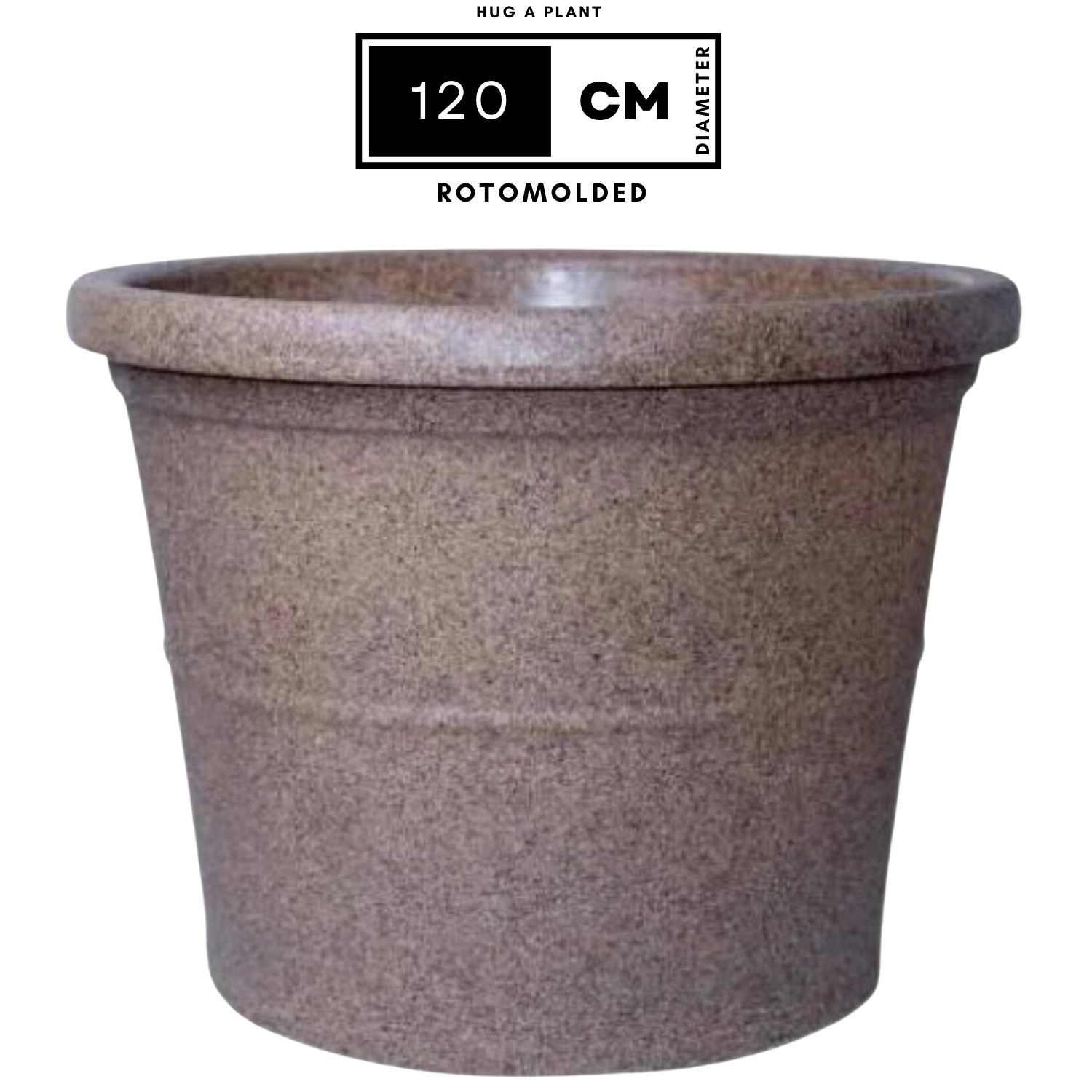 Duro Rotomolded Round Plastic Pot For Home & Garden (Sand Stone Finish, Pack Of 1)