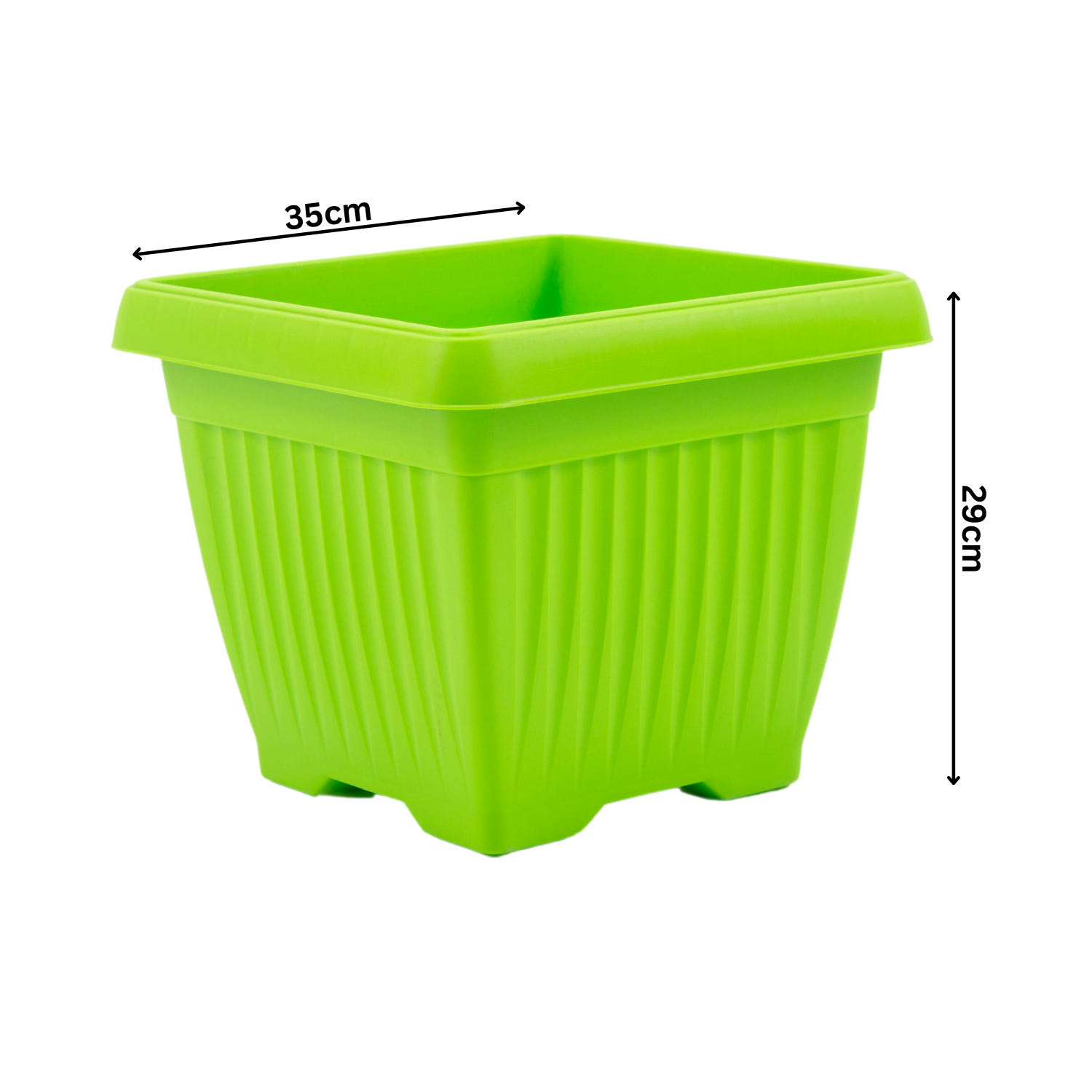 Hug A Plant | Bello Square 35CM Plastic Pot for Home & Garden (Pack of 1)
