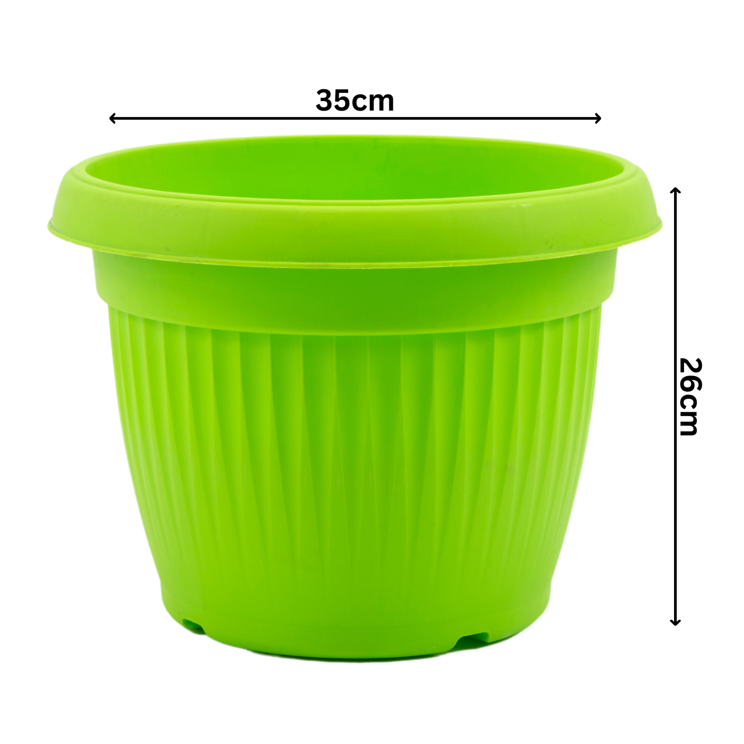 Hug A Plant | Bello Round 35CM Plastic Pot for Home & Garden (Pack of 1)