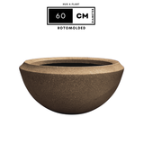 Hug A Plant | Malta Planter Rotomolded Round Plastic Pot for Home & Garden (Pack of 1, Sand Stone Finish)