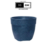 Hug A Plant | Barca Round Rotomolded Plastic Pot for Home & Garden (Midnight Stone Finish, Pack of 1)