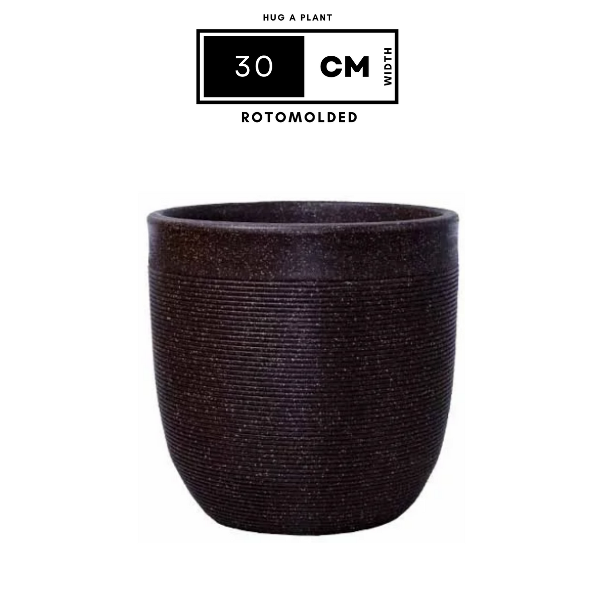 Hug A Plant | Milano Rotomolded Round Plastic Pot Without Inner for Home & Garden (Pack of 1, Brown Stone Finish)