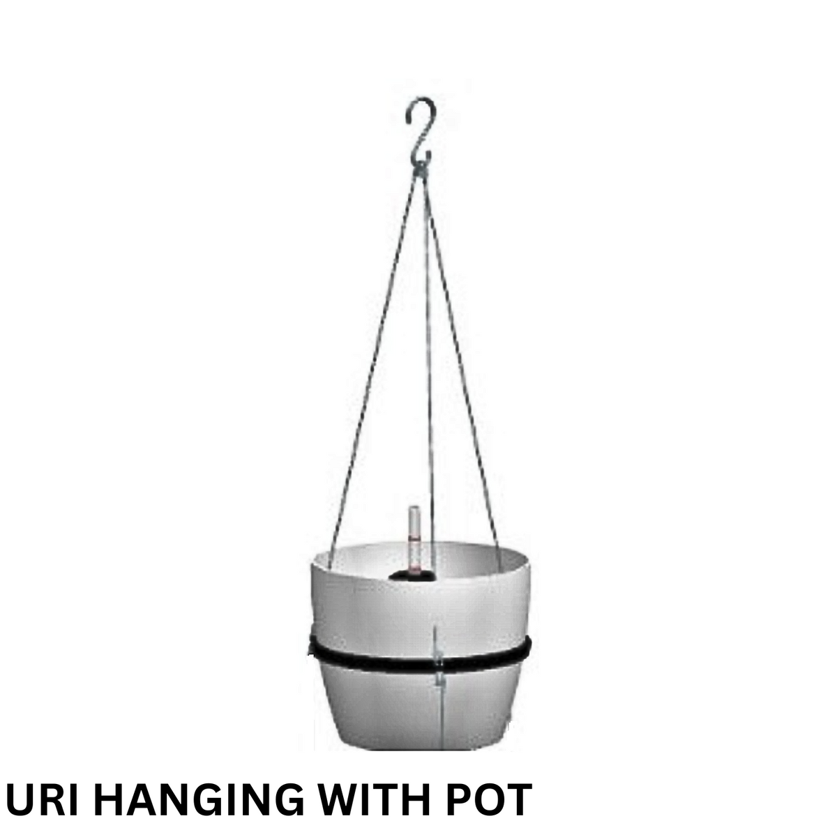 Ronda 2320 Round Plastic Pot With Uri 1 Tier Hanging for Home & Garden