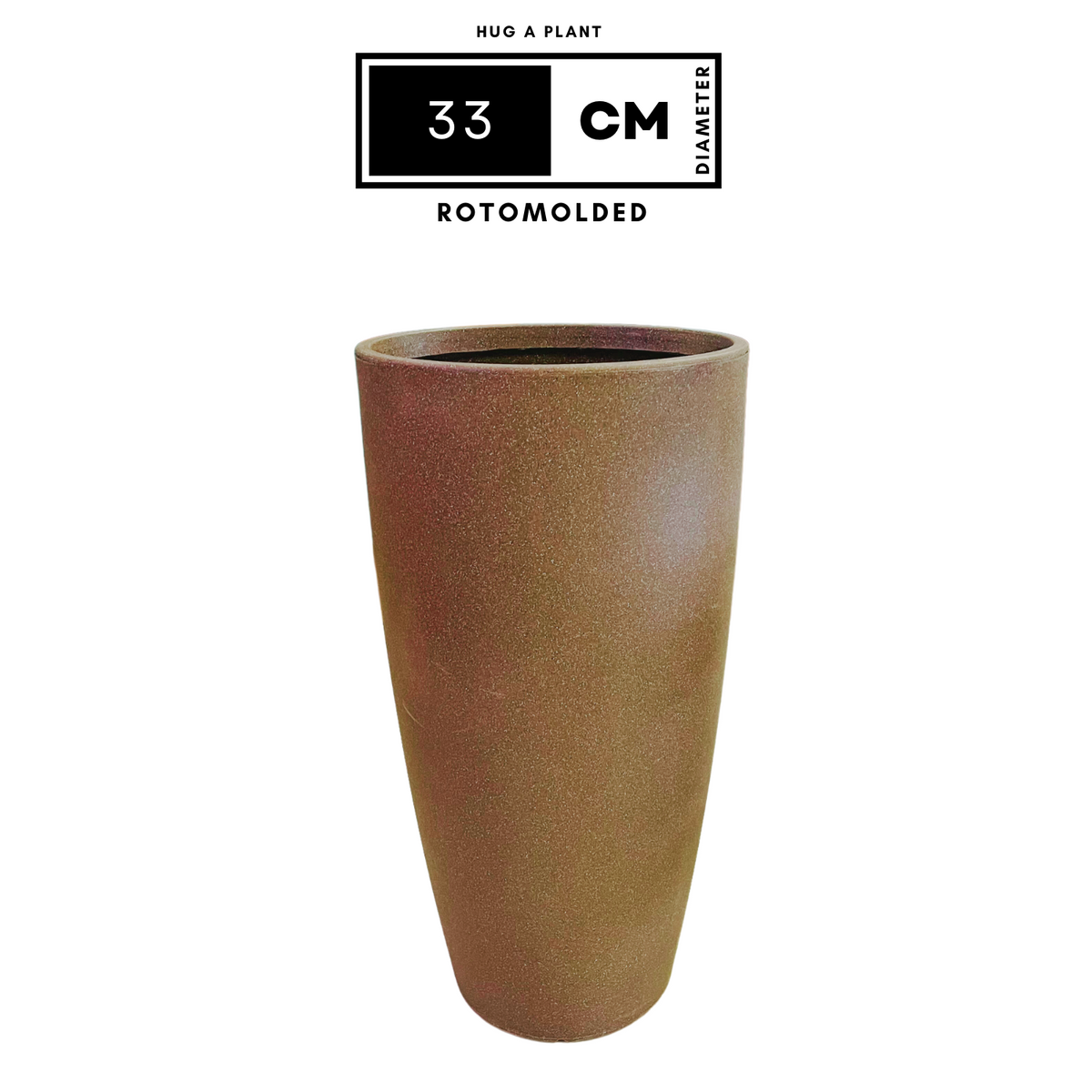 Hug A Plant | Venice Planter Rotomolded Round Plastic Pot Without Inner for Home & Garden (Pack of 1, Sand Stone Finish)