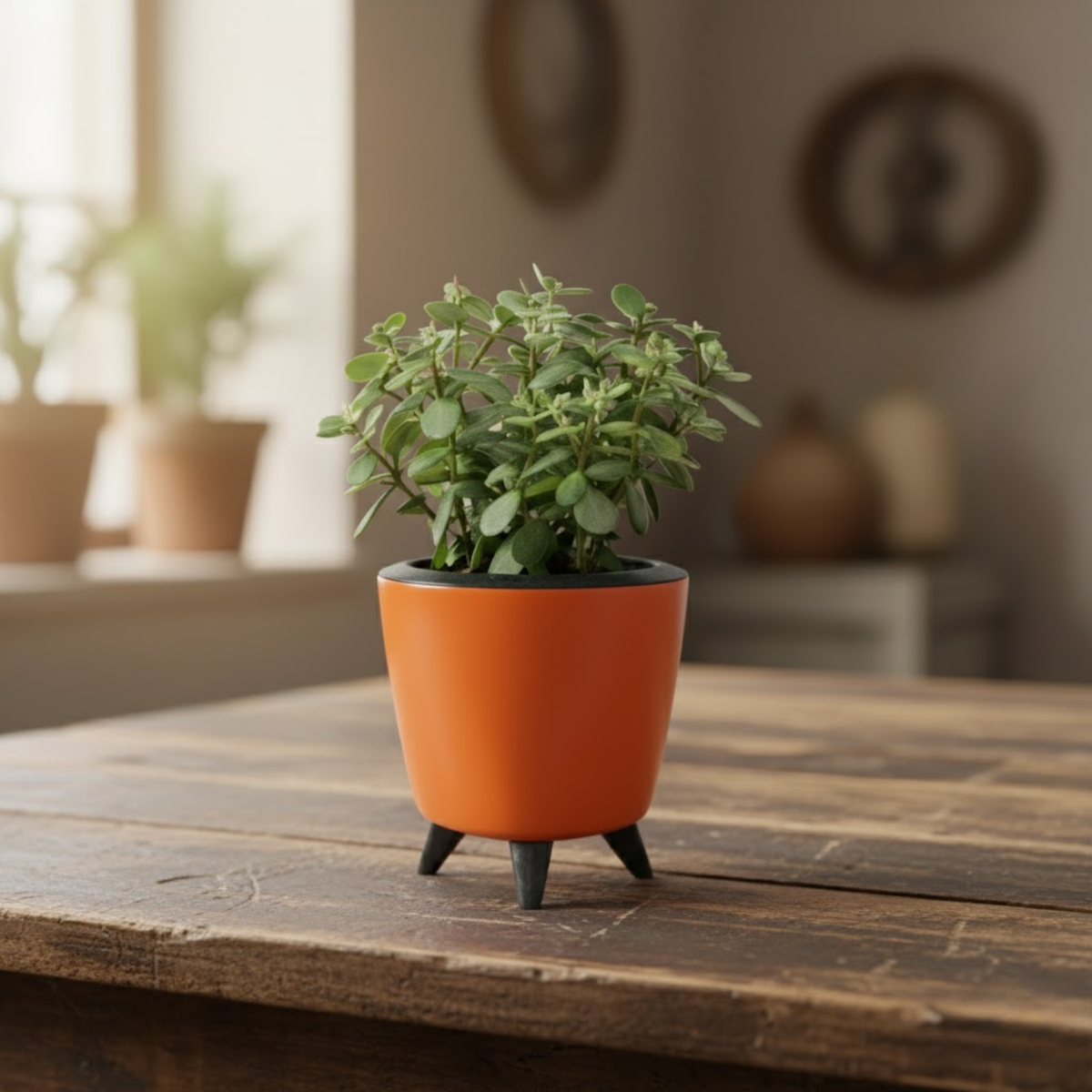 Jade Plant (Crassula ovata) in Lagos 13 cm Pot | Indoor Succulent | Good Luck & Air Purifying Live Plant for Home & Office Décor (Pot Colour May Vary)