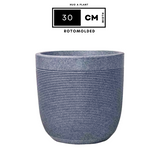 Hug A Plant | Milano Rotomolded Round Plastic Pot Without Inner for Home & Garden (Pack of 1,Grey Stone Finish)