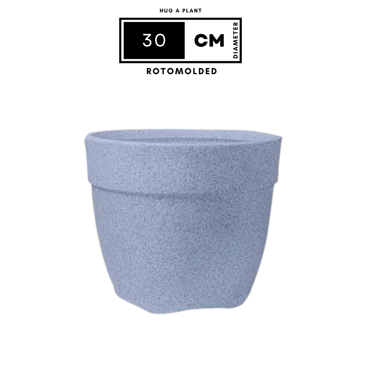 Hug A Plant | Barca Round Rotomolded Plastic Pot for Home & Garden (White Stone Finish, Pack of 1)