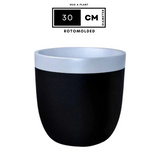 Hug A Plant | Milano Short-Dual Tone Rotomolded Round Plastic Pot With Inner for Home & Garden (Pack of 1, Pearl & Black)