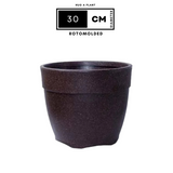 Hug A Plant | Barca Round Rotomolded Plastic Pot for Home & Garden (Brown Stone Finish, Pack of 1)