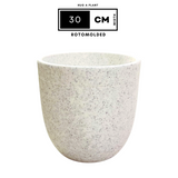Hug A Plant | Milano Rotomolded Round Plastic Pot With Inner for Home & Garden (Pack of 1, White Stone Finish)