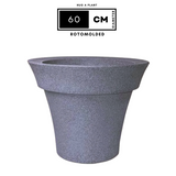 Hug A Plant | Classic Planter Rotomolded Round Plastic Pot for Home & Garden (Pack of 1, Grey Stone Finish)