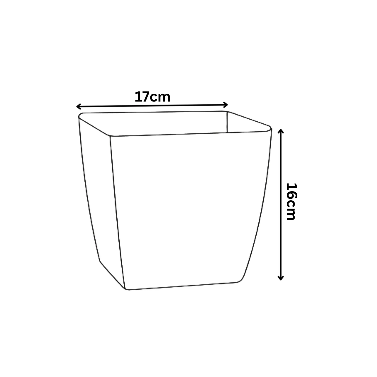 Siena 17cm Square Plastic Pot
