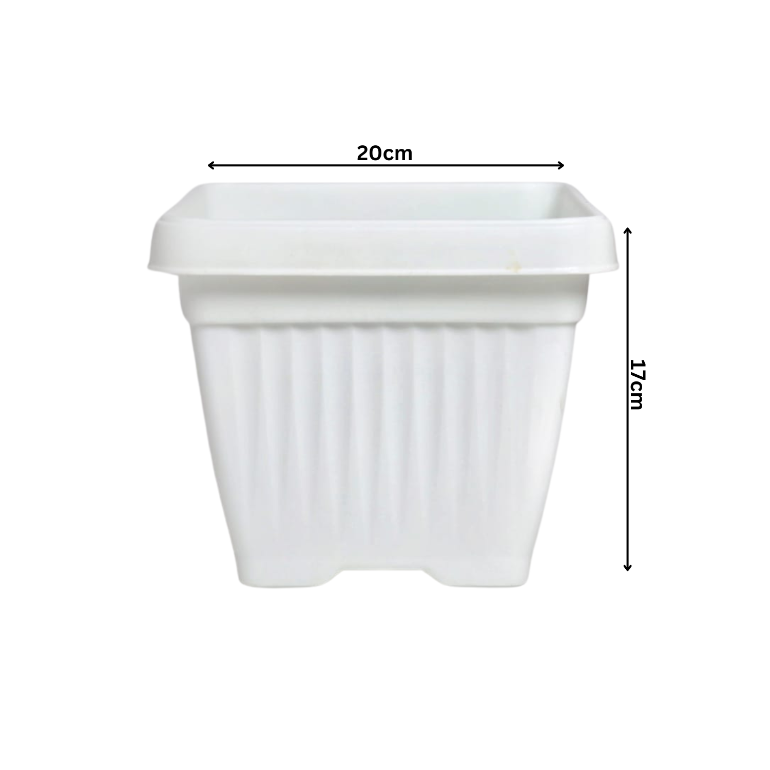 Hug A Plant |Bello Square 20CM Plastic Pot for Home & Garden (Pack of 1)