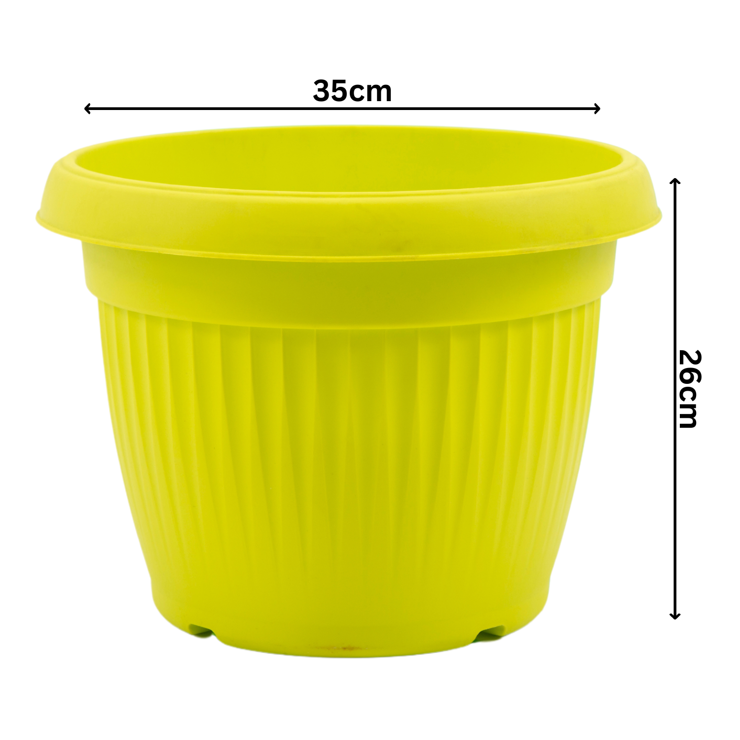Hug A Plant | Bello Round 35CM Plastic Pot for Home & Garden (Pack of 1)