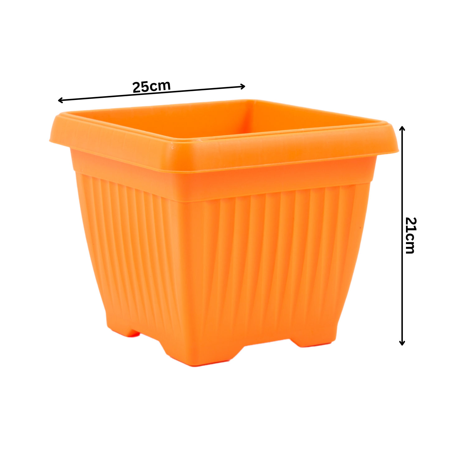 Hug A Plant | Bello Square 25CM Plastic Pot for Home & Garden (Pack of 1)