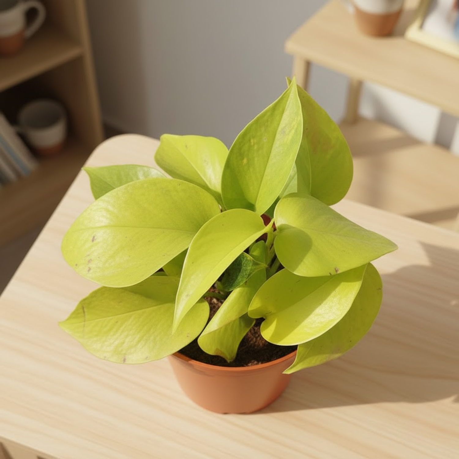 Golden Money Plant in 4 Inch Gower Pot (Epipremnum aureum) | Indoor Air Purifying Ornamental Live Plant | Easy to Grow | Ideal for Home, Office & Gifting