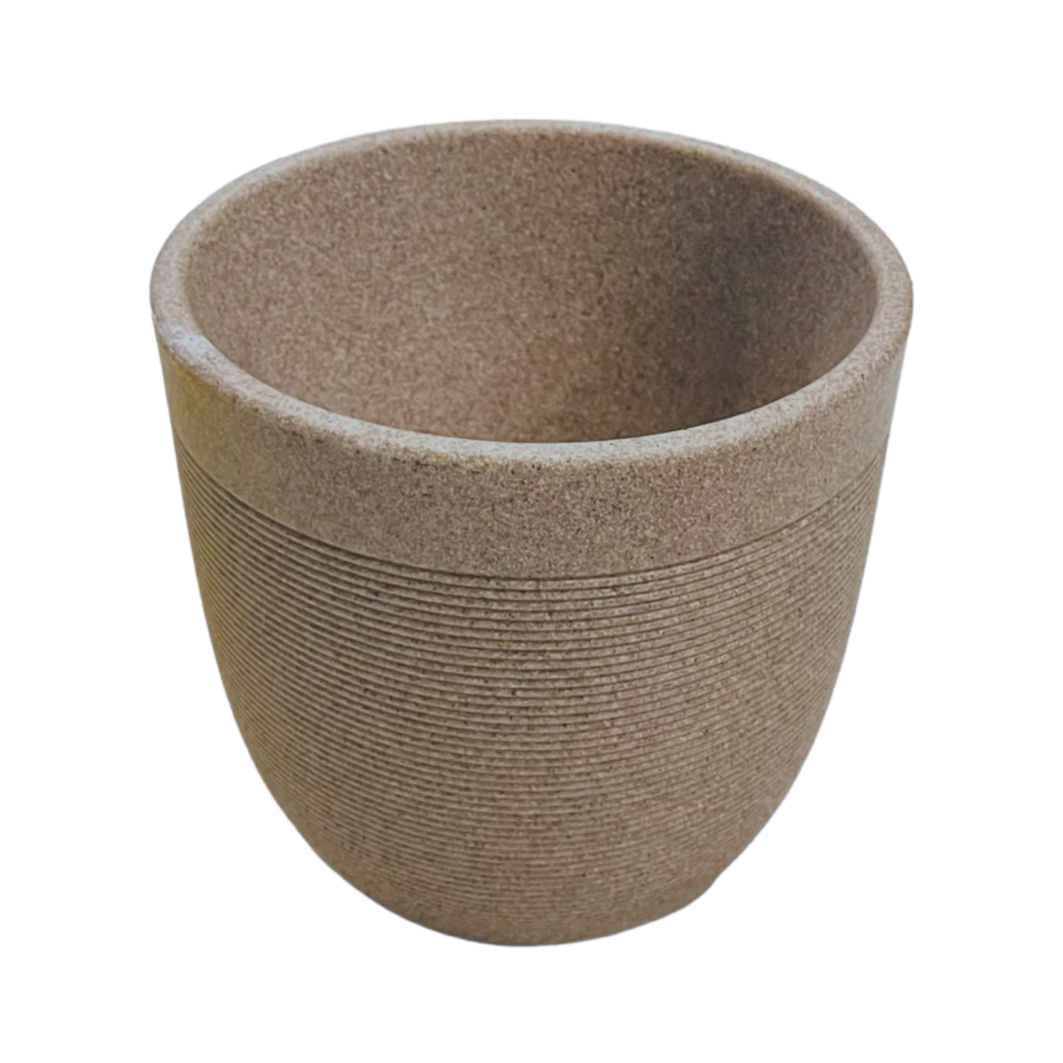 Hug A Plant | Milano Round Rotomolded Plastic Pot With Inner for Home & Garden ( Pack of 1, Sand Stone Finish)