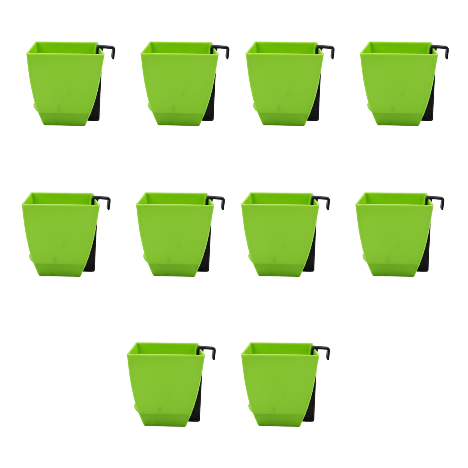 Chatura 8cm Self Watering Square Pot with Rail Hook for Home & Garden Decor (8CM|3.4INCH)