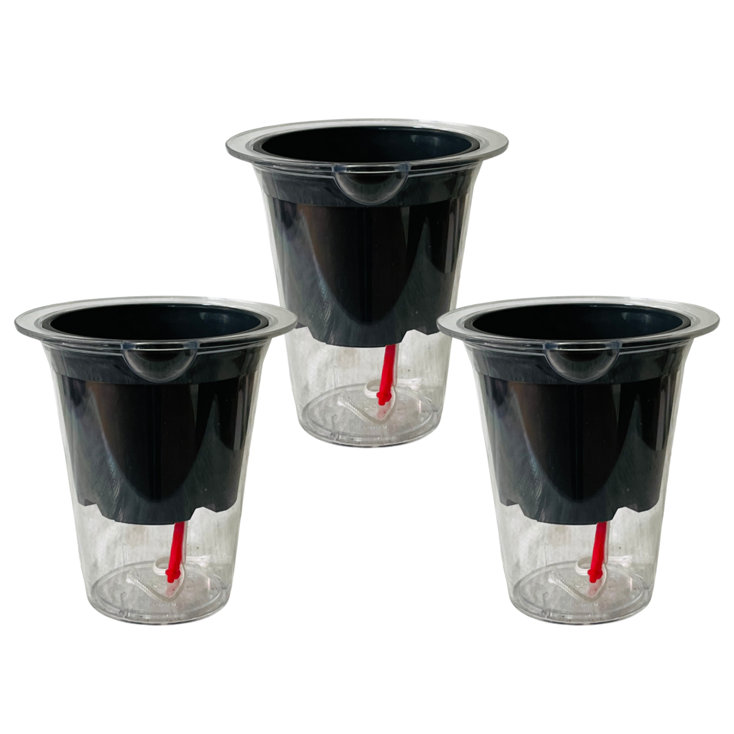 Mascot 10 Clear Round 5inch selfwatering Pot With Wick For Tabletop | Office | Indoor Garden | Home& Garden (5INCH | 13CM)
