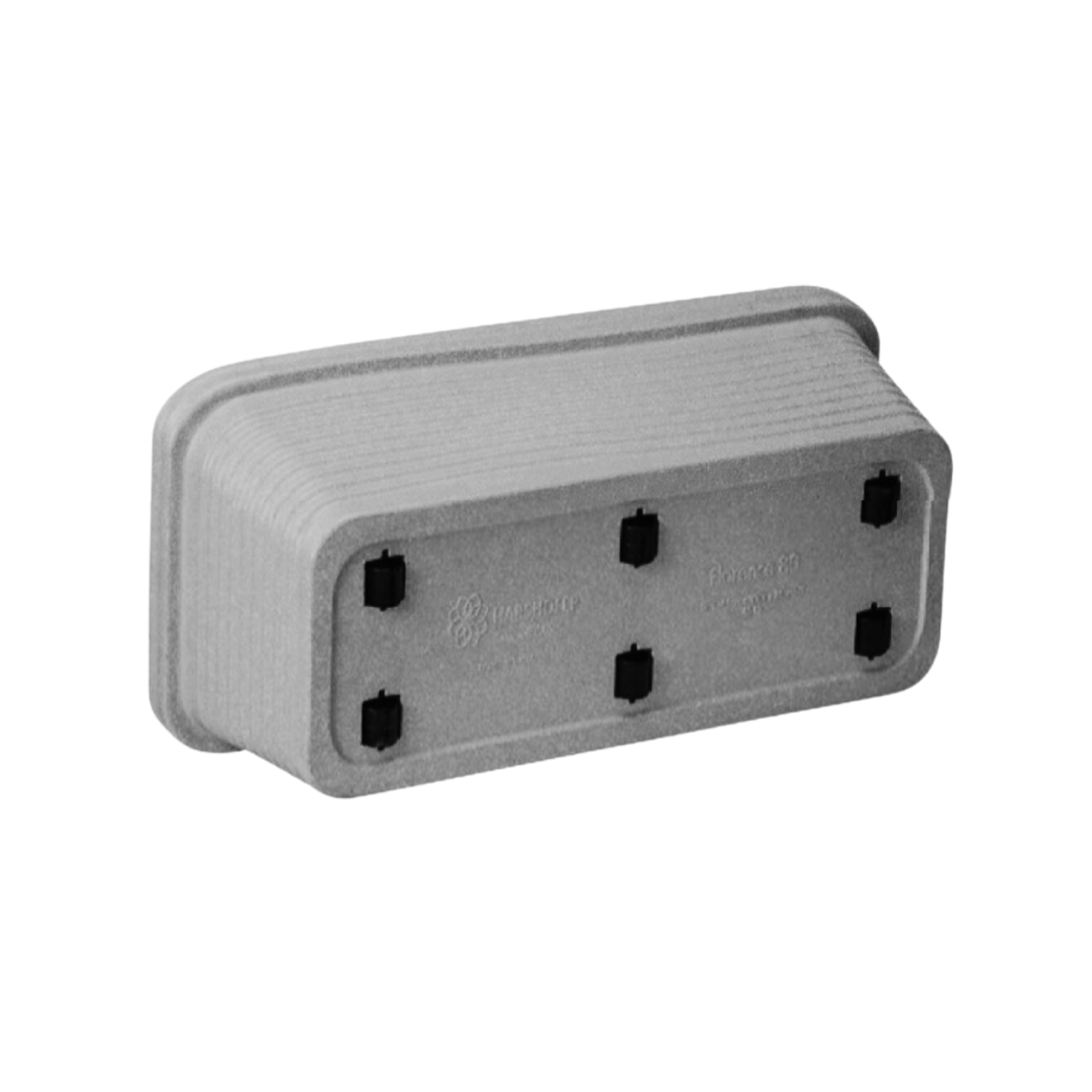 Florence Rectangle Rotomolded Plastic Pot With Wheels for Home & Garden (Pack Of 1, Midnight Stone Finish)