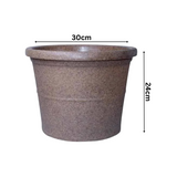 Duro Rotomolded Round Plastic Pot For Home & Garden (Sand Stone Finish, Pack Of 1)