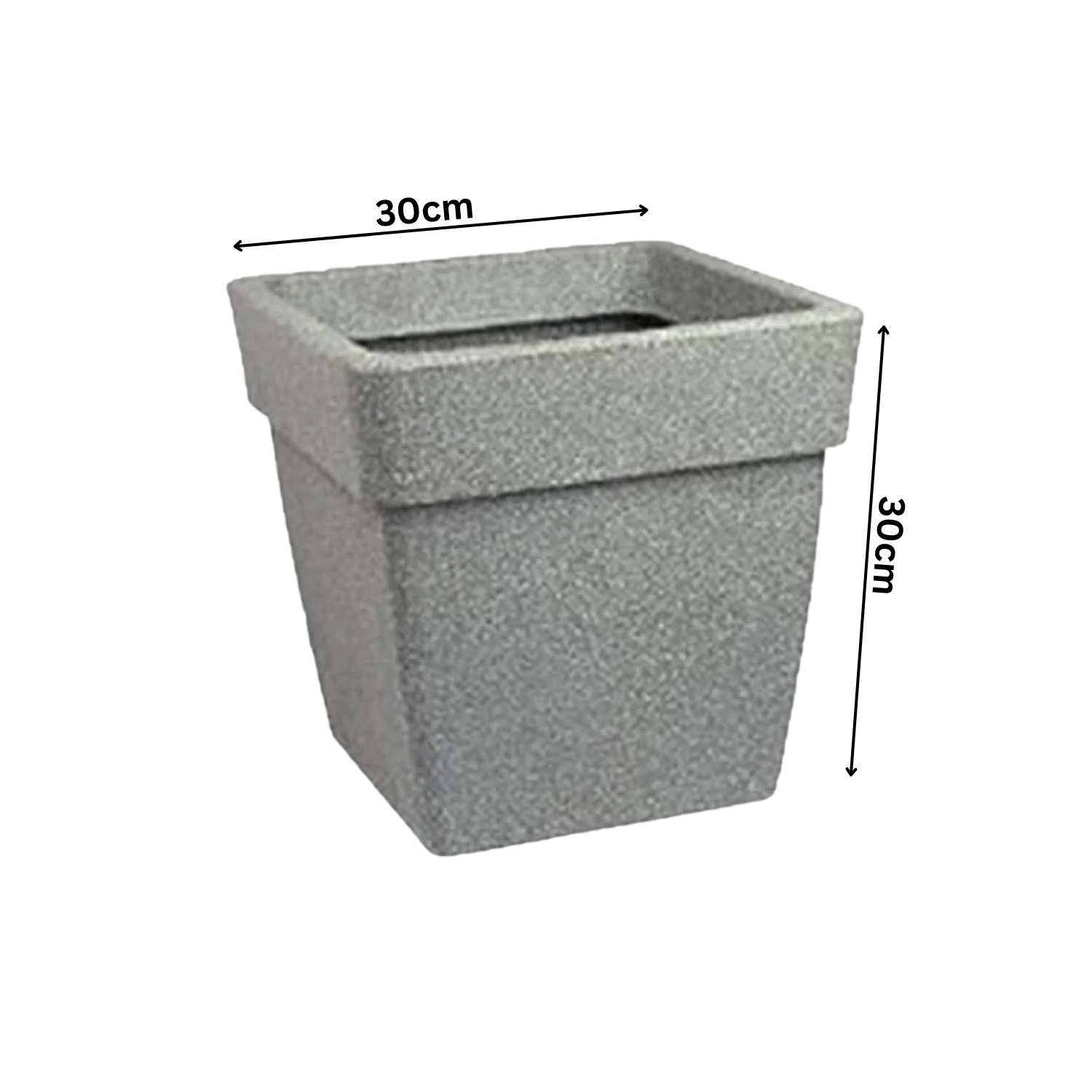 Hug A Plant | Barca Square Rotomolded Plastic for Home & Garden (Grey Stone Finish, Pack of 1)