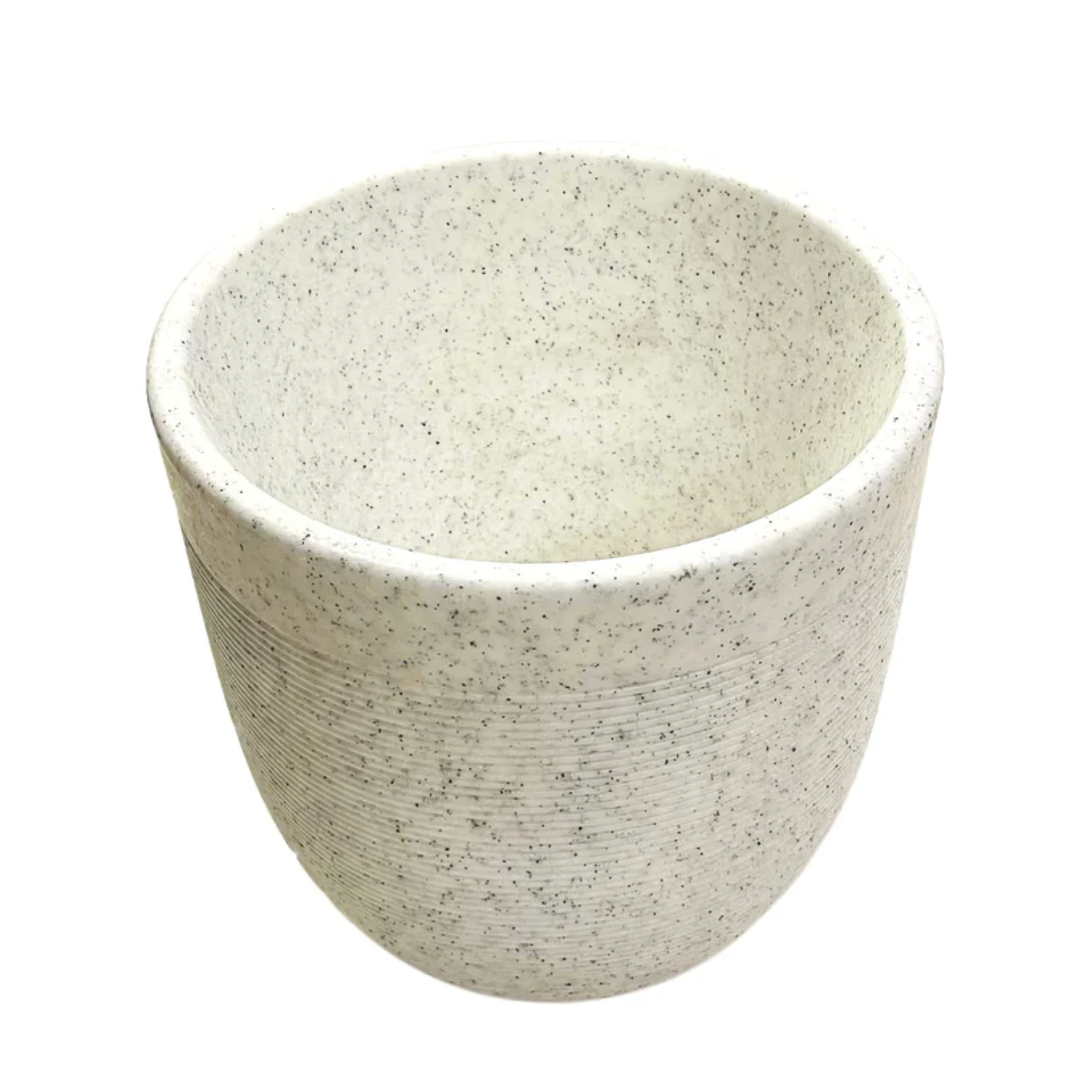 Hug A Plant | Milano Rotomolded Round Plastic Pot With Inner for Home & Garden (Pack of 1, White Stone Finish)
