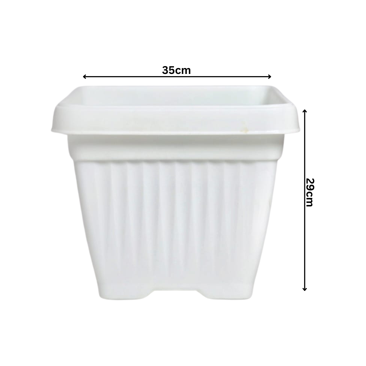 Hug A Plant | Bello Square 35CM Plastic Pot for Home & Garden (Pack of 1)