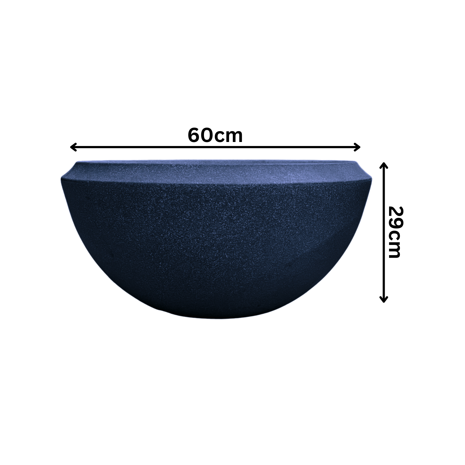 Hug A Plant | Malta Planter Rotomolded Round Plastic Pot for Home & Garden (Pack of 1, Midnight Stone Finish)
